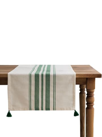 Tischläufer in Beige/ Grün - (L)150 x (B)50 cm