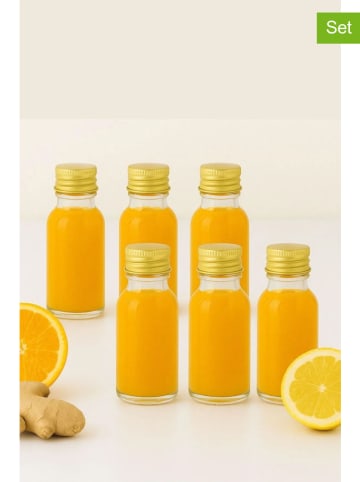 Butelki szklane (6 szt.) w kolorze złotym - 30 ml