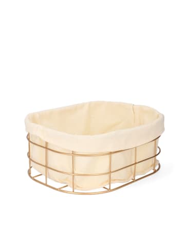 Brotkorb "Duncan" in Beige/ Gold - (B)25 x (H)10 cm