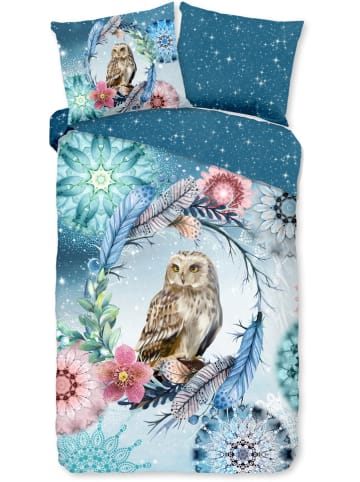 Satijnen beddengoedset "Kolya" blauw