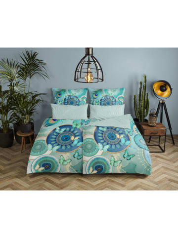 Satijnen kussenhoes "Claudine" turquoise