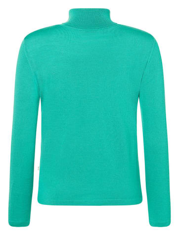 Wollrollkragenpullover in Türkis