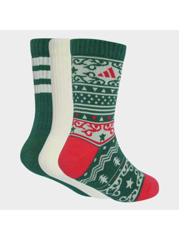 adidas 3er-Set: Socken in Grün/ Creme