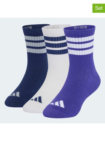 adidas 3er-Set: Socken in Weiß/ Dunkelblau