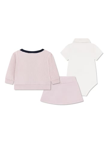 3tlg. Outfit in Rosa/ Creme