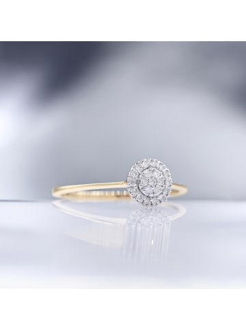 Złoty pierścionek "Mon rayon de Soleil" z diamentami