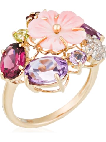 Gouden ring "Jardin anglais" met edelstenen