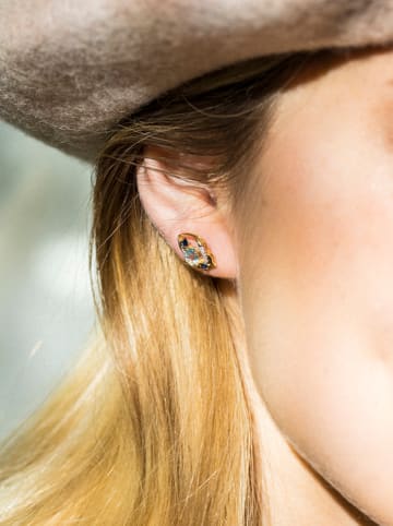 Gold-Ohrstecker "Rêve Bleu" mit Diamanten