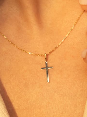 Złota zawieszka "Croix Croyance"