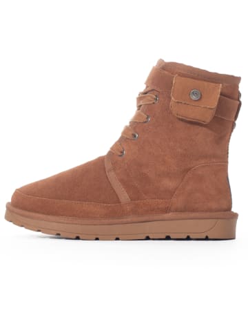 Leder-Winterboots "Dayana" in Hellbraun
