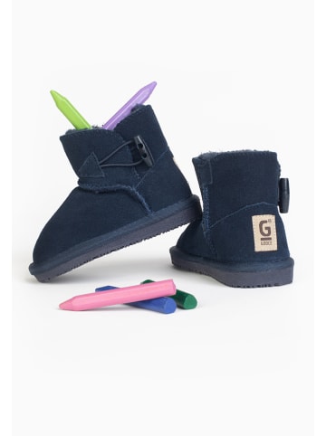 Leren winterboots "Hubbard" donkerblauw