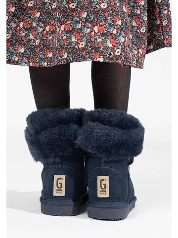 Leren winterboots "Florine" donkerblauw