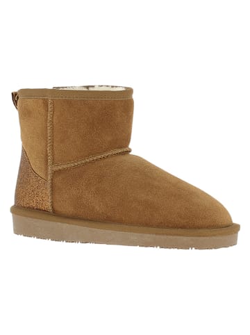 Leder-Winterboots "Acacia" in Hellbraun