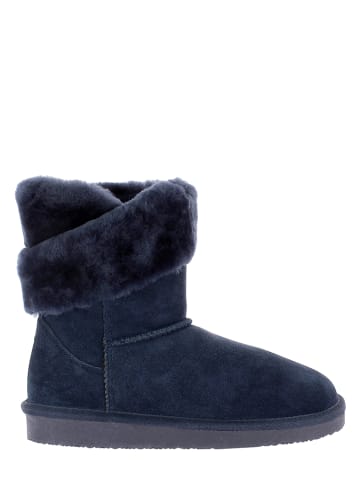 Leren winterlaarzen "Beverly" donkerblauw
