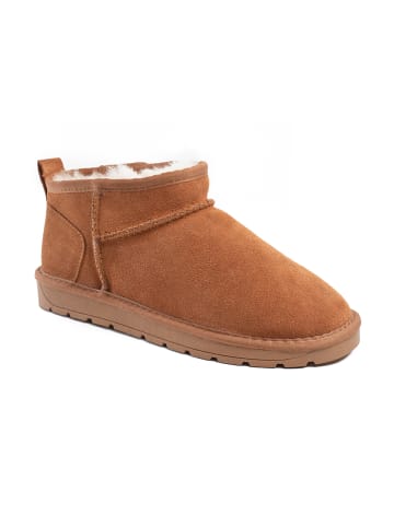 Leder-Winterboots "Mindy" in Hellbraun