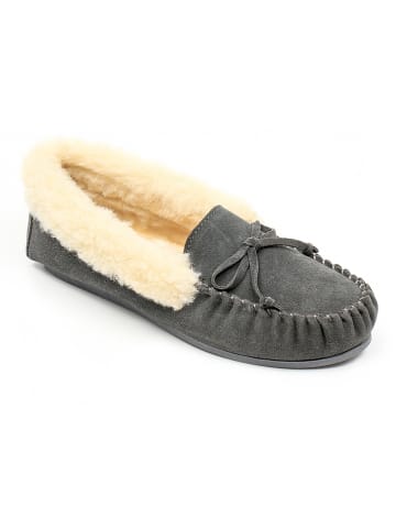 Leder-Mokassins "Pippa" in Anthrazit