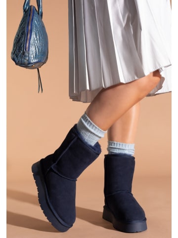 Leren boots "Fairfield" donkerblauw
