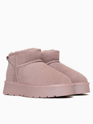 Leder-Winterboots "Mindy" in Rosa