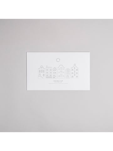 Muursticker "Häuser" wit - (B)65,7 x (H)27,7 cm
