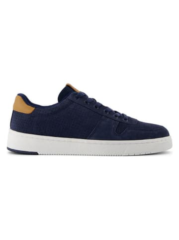 Skórzane sneakersy w kolorze granatowym
