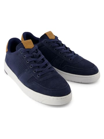 Skórzane sneakersy w kolorze granatowym