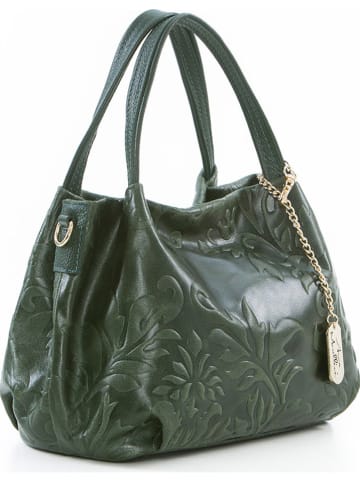 Leren handtas "Clarissa" groen - (B)28 x (H)20 x (D)12 cm