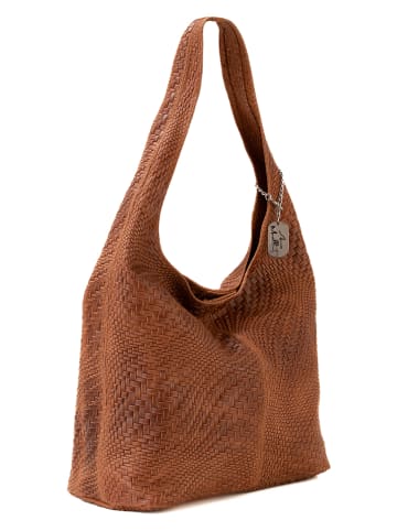 Leder-Schultertasche "Palladia" in Braun - (B)38 x (H)30 x (T)2 cm