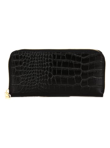 Leren portemonnee "Sigismonda" zwart - (B)20 x (H)10 x (D)3 cm