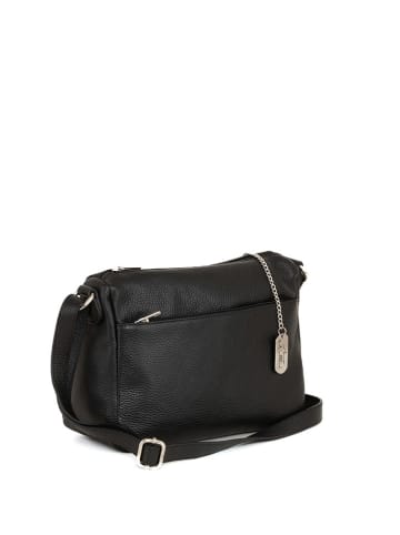 Leren schoudertas zwart - (B)29 x (H)23 x (D)12 cm