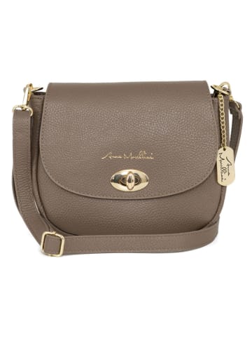 Leder-Umhängetasche "Iseppa" in Taupe - (B)24 x (H)21 x (T)9 cm