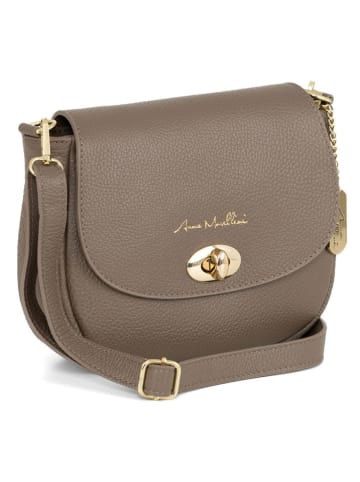 Leder-Umhängetasche "Iseppa" in Taupe - (B)24 x (H)21 x (T)9 cm