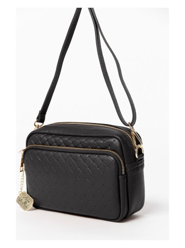 Leder-Umhängetasche "Colomba" in Schwarz - (B)22 x (H)15 x (T)10 cm
