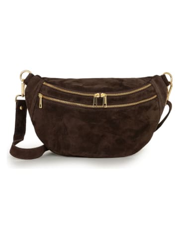 Leren heuptas "Iolanda" donkerbruin - (B)36 x (H)22,5 x (D)12 cm