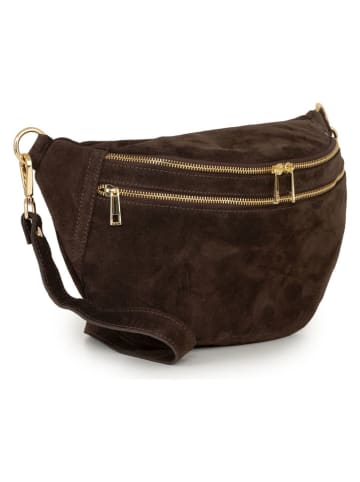 Leder-Gürteltasche "Iolanda" in Dunkelbraun - (B)36 x (H)22,5 x (T)12 cm