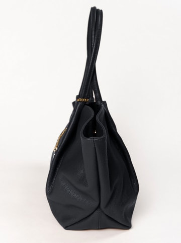 Skórzana torebka "Rolanta" w kolorze czarnym - 55 x 16 x 29 cm