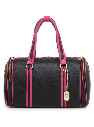 Leder-Weekender "Rorena" in Schwarz/ Pink - (B)43 x (H)23 x (T)23 cm