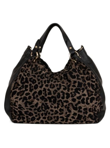 Leder-Henkeltasche "Pescia" in Schwarz - (B)34 x (H)27 x (T)18 cm