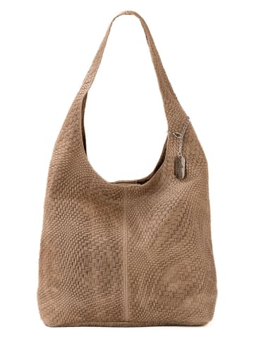 Leder-Shopper "Palladia" in Hellbraun - (B)38 x (H)30 x (T)8 cm
