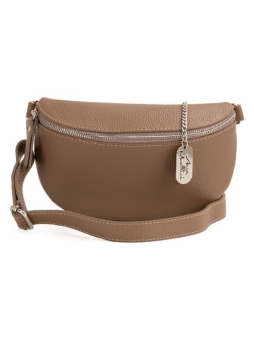 Leder-Gürteltasche "Berenice" in Taupe - (B)25 x (H)14 x (T)1 cm