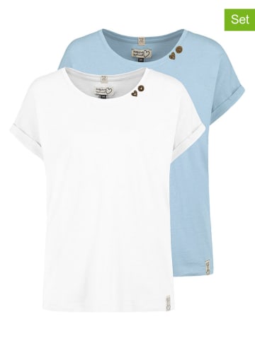 2-delige set: shirts lichtblauw/wit
