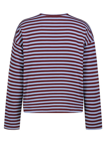 Longsleeve in Bordeaux/ Hellblau