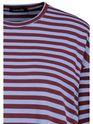 Sublevel Longsleeve in Bordeaux/ Hellblau