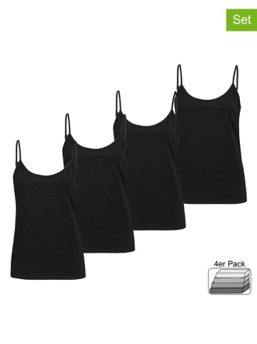 4er-Set: Tops in Schwarz