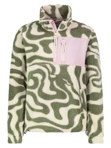 Fleece trui crème/kaki