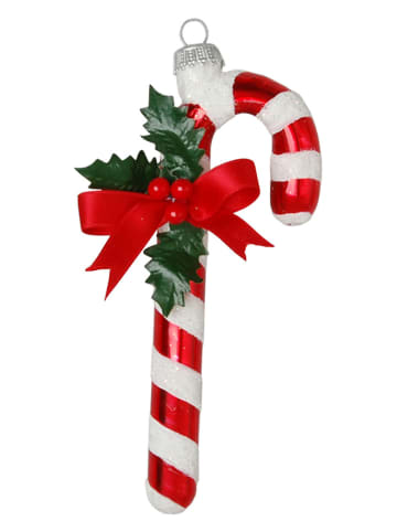 Christbaumornament "Zuckerstange" in Rot/ Weiß - (L)10 cm