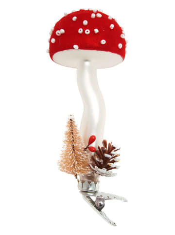 Ozdoba choinkowa w kolorze biało-czerwonym - wys. 10 cm