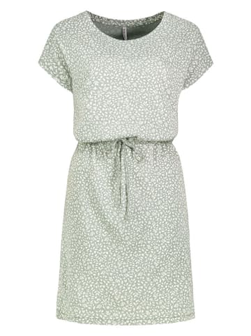Jurk groen/wit