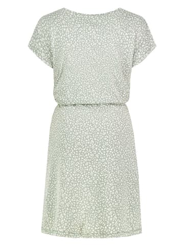 Jurk groen/wit