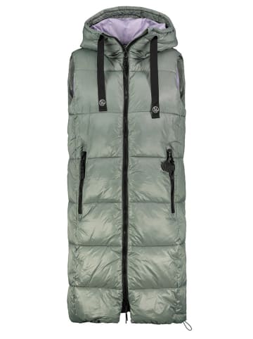 Doorgestikte bodywarmer kaki