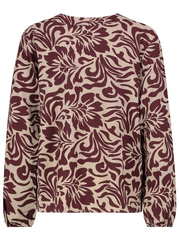 Blouse beige/bordeaux